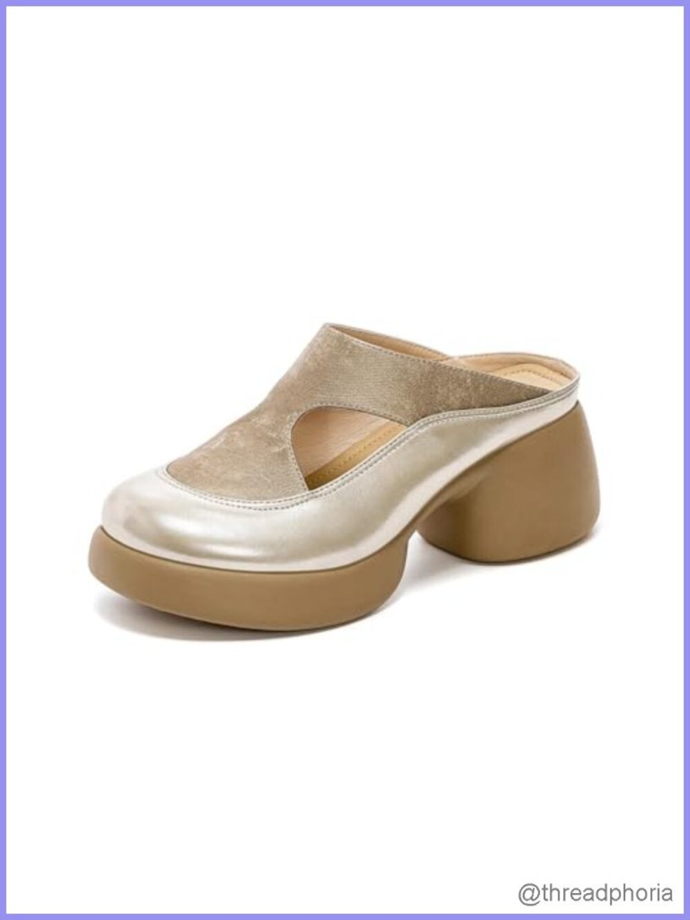 Faux Leather Platform Mules Women's Slip-On Chunky Heel Shoes
